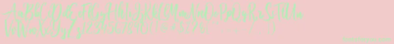Ballada Font – Green Fonts on Pink Background
