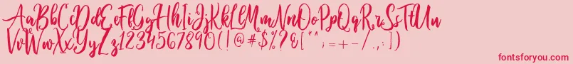 Ballada Font – Red Fonts on Pink Background