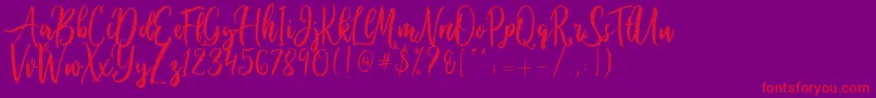 Ballada Font – Red Fonts on Purple Background