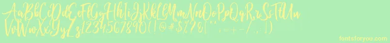 Ballada Font – Yellow Fonts on Green Background