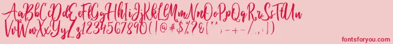 Ballada Font – Red Fonts on Pink Background