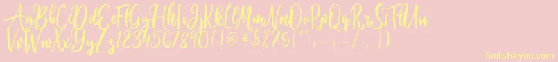 Ballada Font – Yellow Fonts on Pink Background