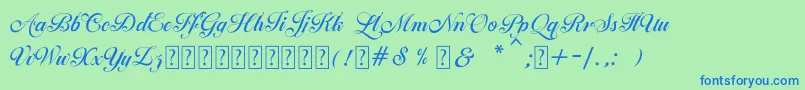Ballegra-fontti – siniset fontit vihreällä taustalla