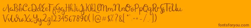 Ballerine Script Font – Brown Fonts on Orange Background
