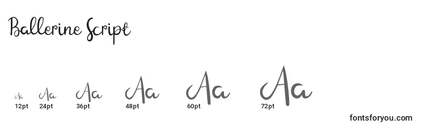 Ballerine Script Font Sizes