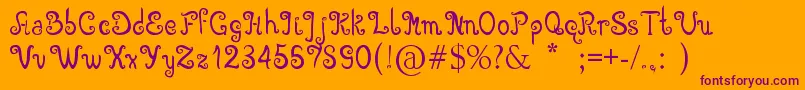 Angelova Font – Purple Fonts on Orange Background