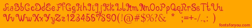 Angelova-Schriftart – Rote Schriften auf orangefarbenem Hintergrund
