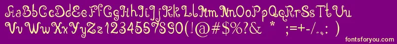 Angelova Font – Yellow Fonts on Purple Background