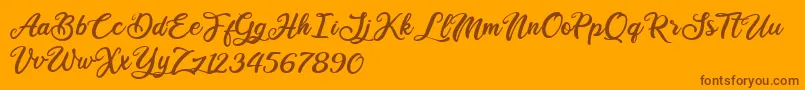 Ballet Harmony Font – Brown Fonts on Orange Background