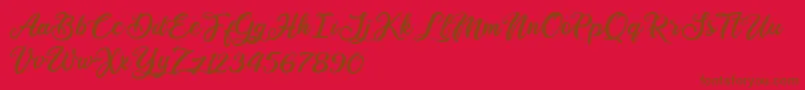 Ballet Harmony Font – Brown Fonts on Red Background