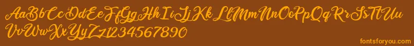 Ballet Harmony Font – Orange Fonts on Brown Background