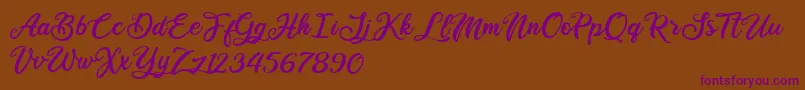 Ballet Harmony Font – Purple Fonts on Brown Background