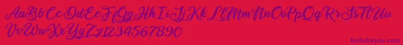 Ballet Harmony Font – Purple Fonts on Red Background