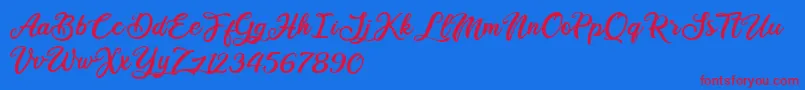 Ballet Harmony Font – Red Fonts on Blue Background