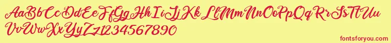 Ballet Harmony Font – Red Fonts on Yellow Background