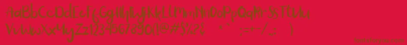 Ballete Font – Brown Fonts on Red Background