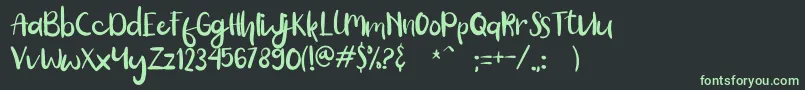 Ballete Font – Green Fonts on Black Background