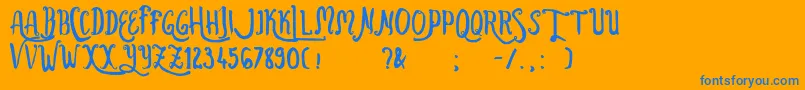 Ballistic Font – Blue Fonts on Orange Background