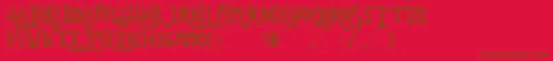Ballistic Font – Brown Fonts on Red Background