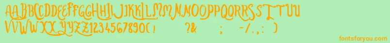 Ballistic Font – Orange Fonts on Green Background