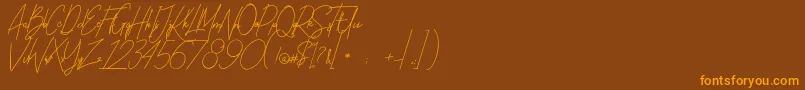 BallistickDemoVersion-Schriftart – Orangefarbene Schriften auf braunem Hintergrund