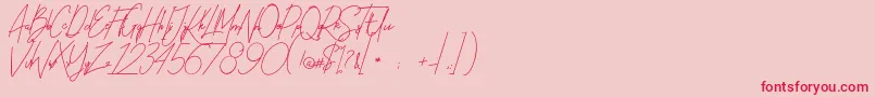 BallistickDemoVersion-Schriftart – Rote Schriften auf rosa Hintergrund