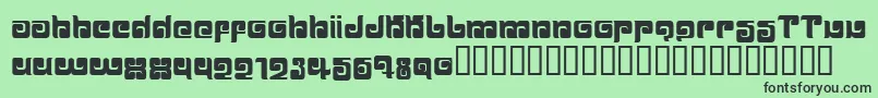 フォントBALLOM   – 緑の背景に黒い文字
