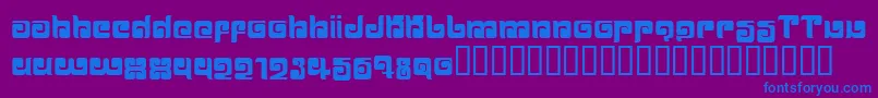 フォントBALLOM   – 紫色の背景に青い文字