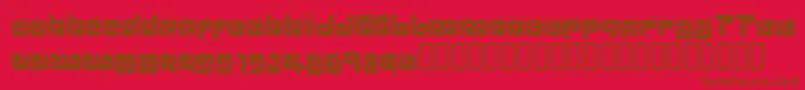 Czcionka BALLOM   – brązowe czcionki na czerwonym tle