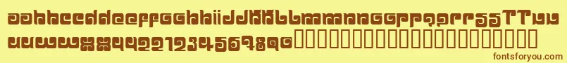 フォントBALLOM   – 茶色の文字が黄色の背景にあります。