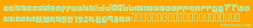 BALLOM  -fontti – vihreät fontit oranssilla taustalla