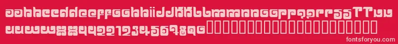 BALLOM  -fontti – vaaleanpunaiset fontit punaisella taustalla
