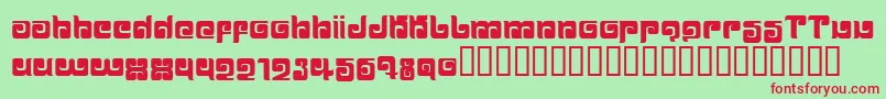 BALLOM  -fontti – punaiset fontit vihreällä taustalla