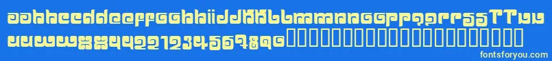 フォントBALLOM   – 黄色の文字、青い背景