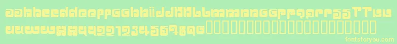 BALLOM  -fontti – keltaiset fontit vihreällä taustalla