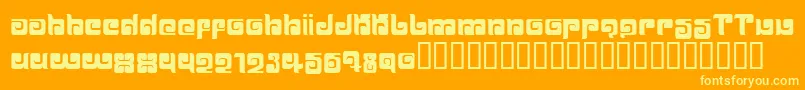BALLOM  -Schriftart – Gelbe Schriften auf orangefarbenem Hintergrund