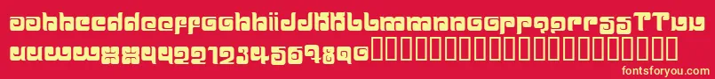 Fonte BALLOM   – fontes amarelas em um fundo vermelho