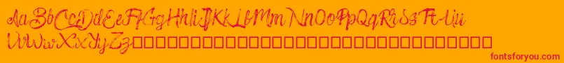 Ballone Font – Red Fonts on Orange Background