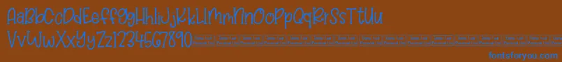 Balloon Bash Demo Font – Blue Fonts on Brown Background