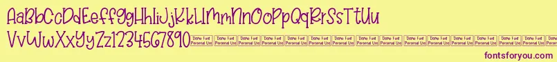 Balloon Bash Demo Font – Purple Fonts on Yellow Background
