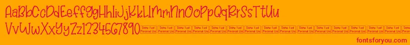 Balloon Bash Demo-Schriftart – Rote Schriften auf orangefarbenem Hintergrund
