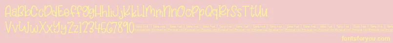 Balloon Bash Demo Font – Yellow Fonts on Pink Background