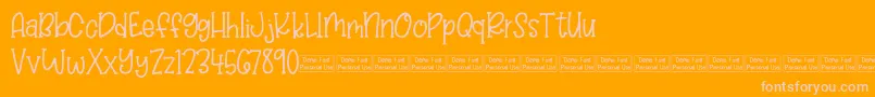 Balloon Bash Demo-Schriftart – Rosa Schriften auf orangefarbenem Hintergrund