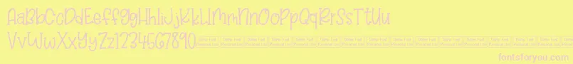 Balloon Bash Demo Font – Pink Fonts on Yellow Background