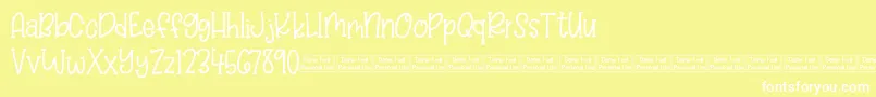 Balloon Bash Demo Font – White Fonts on Yellow Background