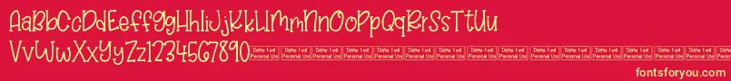 Balloon Bash Demo Font – Yellow Fonts on Red Background