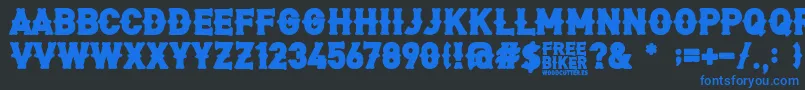 FreeBiker Font – Blue Fonts on Black Background