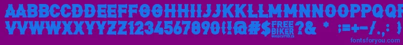 FreeBiker Font – Blue Fonts on Purple Background