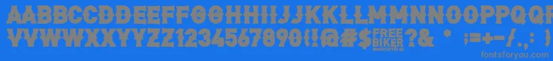 FreeBiker Font – Gray Fonts on Blue Background