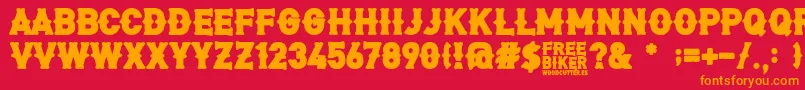 More about FreeBiker Font FreeBiker Font – Orange Fonts on Red Background